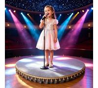 Portable Stage Platform, Circular/Semi-Circular Stages for Kids To Perform, Mat Included High Weight Capacity for Hosting Public Speaking and Singing(Gray B,100x100cm)