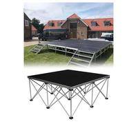 Portable Stage Platform - Foldable Based, Connectable Assemble Riser Performance Deck Band Kit for Wedding Event Drums(L100xW100xH60cm)