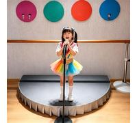 Portable Stage Platform for Kids, Circular/Semi-Circular Design, High Weight Capacity, Includes Mat for Public Speaking and Singing, 120x60cm