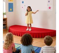 Portable Stage Platform for Kids, Circular/Semi-Circular Design, High Weight Capacity, Includes Mat for Public Speaking and Singing, 120x60cm