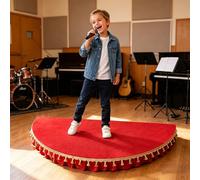 Portable Stage Platform for Kids, Circular/Semi-Circular Design, High Weight Capacity, Includes Mat for Public Speaking and Singing, 120x60cm