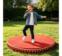 Portable Stage Platform for Kids, Circular/Semi-Circular Design, High Weight Capacity, Includes Mat for Public Speaking and Singing, 120x60cm