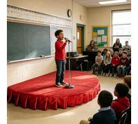 Portable Stage Platform for Kids, High Load-Bearing Capacity, Ideal for Public Speaking and Singing, Includes Stages Apron, 59x29.5in, Perfect for Events