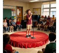 Portable Stage Platform for Kids, High Load-Bearing Capacity, Ideal for Public Speaking and Singing, Includes Stages Apron, 59x29.5in, Perfect for Events