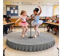Portable Stage Platform for Kids, High Load-Bearing Capacity, Ideal for Public Speaking and Singing, Includes Stages Apron, 59x29.5in, Perfect for Events
