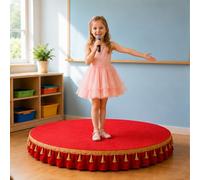 Portable Stage Platform Kids Stage Platform Includes Stages Apron, High Weight Capacity Ideal for Hosting Public Speaking and Singing(Red A,120x120cm)