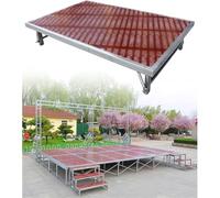 Portable Stage Platform, steel, Compact Stage Platform with Folding Adjustable Legs, Performance Deck, for Band Events School Wedding Drums Concerts Bars, 3.3/4/4.2ft(122 * 122 * 30cm)