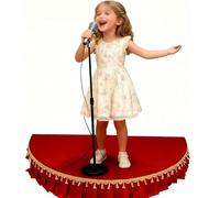 Portable Stage Platform, steel, Semi Circle Stage Riser with Skirting, Platform Step, for Performances at School Auditoriums Concerts Restaurants Bars, 100/120cm(Gray,120 * 60 * 15cm)
