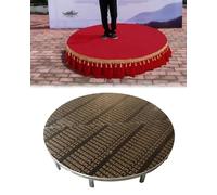 Portable Stage Riser with Skirting, Modular Round Platform for School Performance and Speech, Set of 2 Half Circle, 100cm (39.4in) Total Size