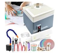 Portable Stained Glass Grinder, 2in1 Electric Grinder+Edging Machine&Grinder Bits&Grinding Disc&Glass Cutting Kit&Soldering Iron Gun Kit