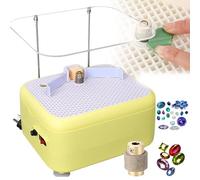 Portable Stained Glass Grinder, 4200RPM Glass Grinding Tool with Diamond Bits & Baffle for DIY Mosaics, Ceramics, and Crafts Yellow