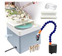 Portable Stained Glass Grinder, with Water Circulation Pump+3pcs Grinding Head+3pcs Grit Disc+Angle Positioning Tool