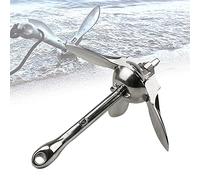 Portable Stainless Steel Boat Anchor - 2.5kg Lightweight Kayak Anchor for Small Boats Marine Yachts and Dinghies - Durable Rust-Resistant Easy to Use