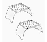 Portable Stainless Steel Campfire Grill Rack - Durable BBQ Burner Stand for Outdoor Cooking, Backpacking, Hiking, Picnics & Fishing