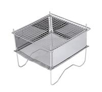 Portable Stainless Steel Camping Stove - Folding BBQ Grill for Outdoor Use, Charcoal Barbecue, Mini Picnic Stove, Ideal for Hiking & Camping Adventures