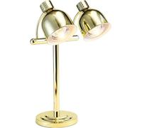 Portable Stainless Steel Commercial Double Head Food Warming Lights(Gold)