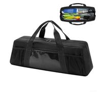 Portable Stainless Steel Grill Tool Storage Organizer with Reinforced Seams, Large Opening, Double Mesh Design and Dual Zippers for Convenient Access and Transport