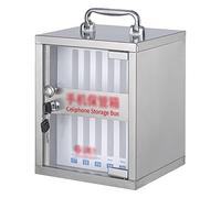 Portable Stainless Steel Wall Phone Cabinet, 12-Bit nizer for Personal & Student Use, Secure Cell Phone Storage Solution, Silver Finish, Space-Saving Design