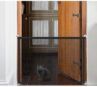 Portable Stair Gate for Dogs Indoor Magic Pet Gates for The House Doorway Upgraded Mesh 110x78cm Safety Puppy Fence Enclosure, Black