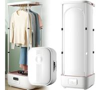 Portable Steam Automatic Ironing Machine, Foldable automatic cordless vertical steam iron with wrinkle removal clip for clothes and fabrics, one-touch care, quick-dry steam