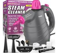 Portable Steam Cleaner,The Home Mini Hand Held Multi Purpose Steamer,Multifunctional Handheld Steam Cleaner 10 Attachments Stain Removal,Curtains,Car,Kitchen Tops & Much More (Red)