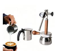 Portable Steam Coffee Foamer, 350ml Stainless Steel Boiling Kettle for Camping, Manual Pressure Relief Valve, Adjustable Angle Nozzle for Outdoor Espresso Brewing & Latte Art