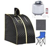 Portable Steam Sauna Box, Lightweight Foldable Sauna Tent with 2L Steamer and Folding Chair, Remote Control & 99 Minute Timer/9 Levels Temperature, for Relaxation, Detoxification, Spa at Home
