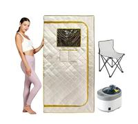 Portable Steam Sauna Full Dimension Personal Home with 4L Generator and Remote Timer(Beige Yellow)