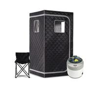 Portable Steam Sauna Full Dimension Personal Home with 4L Generator and Remote Timer(Black Gray)