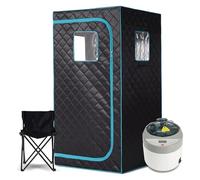 Portable Steam Sauna Full Dimension Personal Home with 4L Generator and Remote Timer(Black Green)
