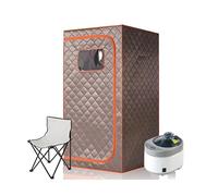 Portable Steam Sauna Full Dimension Personal Home with 4L Generator and Remote Timer(Brown Orange)