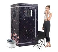 Portable Steam Sauna Full Dimension Personal Home with 4L Generator and Remote Timer(Grey Crane)