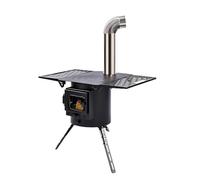 Portable Steel Wood Stove with Foldable Triangular Legs, Dual Purpose Cast Iron Woods Burning Stove for Indoor Heating, Outdoor Cooking, and Camping(62cm)
