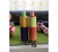 Portable Stim Tool, Pocket Mini Fidget for Adults, Pain Stim Fidget, 3D Printed Venting Key Pendant, Spiky Grippie Stim Keychain for Anxiety Relief Positive, Novelty Gifts (2PCS-C)