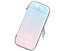 Portable Storage Bag for Switch2, with 10 Game Cards Store, Strong Impact Resistance, Anti-Fall Protection, Delicate Flocking Lining Soft Fiber, Effectively Protect The Game Console (Pink and Blue)