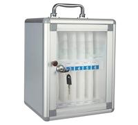 Portable Storage Box with Key for 6 to 60 Compartments - Student Desk for Classroom Workshop Wall-Mounted Tool Management (12 Bits)