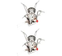 Portable Stove for Camping, 2 Packs with Electronic Ignition, Outdoor Mini Folding Gas Stove, 3.3 oz / 95 g Ultralight Backpacking Stove for Hiking, Picnic, Fits Pots up to 7.9 in / 20 cm