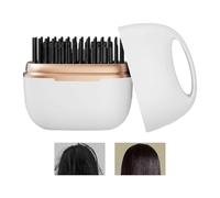 Portable Straightener Brush, Rechargeable Fast Heating Tool, Small Size for Travel, Durable Ceramic Material, Efficient Grooming and Styling for Women, Hotel Stays, Weekend Trips