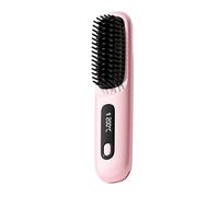 Portable Straightener Brush Straightener Rechargeable Cordless Mini Hair Comb Fat Freezing compatible with Machine for Home (C, One Size)