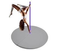 Portable Stripper Pole Crash Mat - Foldable Aerial Fitness Protection Pad, Padded Safety Mat for Dancing, 160cm x 3cm (63in x 1.2in), Gray