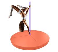 Portable Stripper Pole Crash Mat - Foldable Aerial Fitness Protection Pad, Padded Safety Mat for Stripper Poles, 150cm x 3cm (59in x 1.2in), Orange