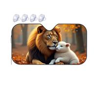 Portable Sun Shade Golden Lion And Lamb In Autumn Car Windshield Sunshade Car Shade Sun Shade For Car Windshield(76x140cm)