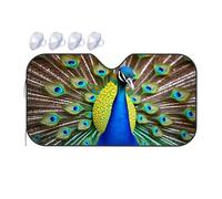 Portable Sun Shade Peacock With Vibrant Feathers Displaying Car Windshield Sunshade Car Shade Sun Shade For Car Windshield(76x140cm)