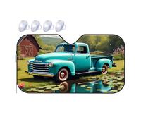 Portable Sun Shade Vintage Blue Pickup By The Pond Car Windshield Sunshade Car Shade Sun Shade For Car Windshield(70x130cm)