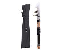 Portable Super Hard Carbon Fishing Rod Ultrashort Section Mini Telescopic Sea Pole Professional Strong Durable Lightweight for Ocean Shore Fishing 1. 1.5M 1.8M 2.1M 2.4M (1.3M)