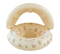 Portable Swim Trainer, Lightweight Buoyancy Aid, Floating Ring with Double Chambers, Water Seat with Leg Holes, Swimming Accessory Sun Canopy, Bath Toys for Bathtub Garden Backyard Fun