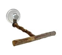 Portable T-Shape Wood Bird Perch Suction Cup Wood Window Mount | Natural Wood Material, Safe For . Fits , Showers, Cars, For Small-medium Birds: Parrots, Cockatiels, Budgies