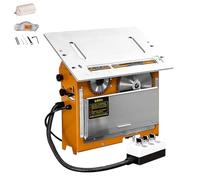 Portable Table Saw with Adjustable Angle and Height, Dust Collection System for Woodworking and DIY Projects