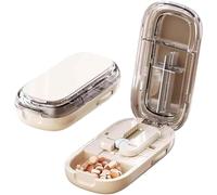 Portable Tablet Cutter and Dispenser, Multifunctional Tablet Organizer and Dispenser with Stainless Steel Blade and Centering Guide. Suitable for Large Tablets, Easy to Carry