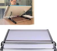 Portable Tabletop Workspace, A2 Drafting Board, Drafting Board Architectural Parallel Motion Bar with 4 Stainless Steel Strips for Fixing The Drawings, 6-Level Tilt Angle, for Drawing.(60x70CM)